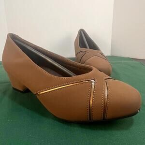 Classic Women's Brown Low Heel Pumps